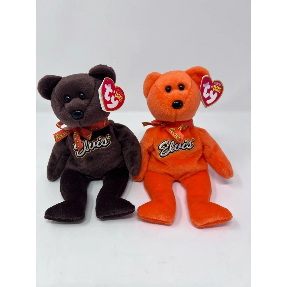 Ty Beanie Babies 2007 Coco Presley Elvis Reese's Brown Orange Bears 8‎ 1/2